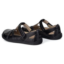 Barfußschuhe für Frauen ultralekkie Olivier 1285 Klettverschluss schwarz 6