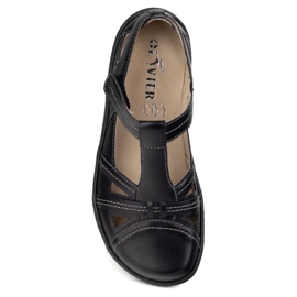 Barfußschuhe für Frauen ultralekkie Olivier 1285 Klettverschluss schwarz 8