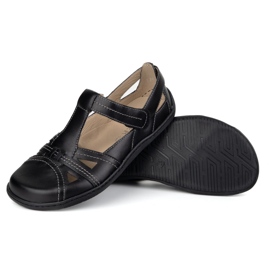 Barfußschuhe für Frauen ultralekkie Olivier 1285 Klettverschluss schwarz 5