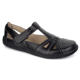 Barfußschuhe für Frauen ultralekkie Olivier 1285 Klettverschluss schwarz 2