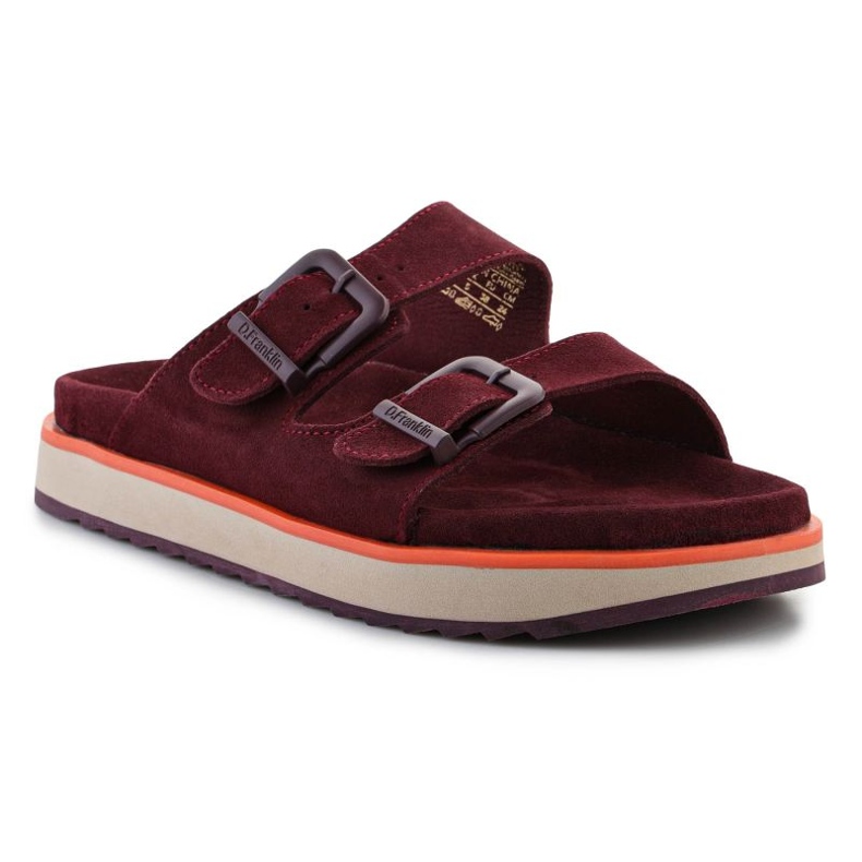 D.Franklin Flip Flops Nordische Sandalenschnalle DFSH405004-Burg rot 1