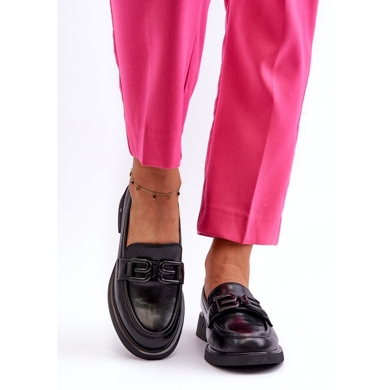 Vinceza Damenleder -Ladung mit Dekoration schwarz 4