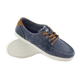 American Club American 205081 Loafer aus Stoff für Herren navy blau blau 3