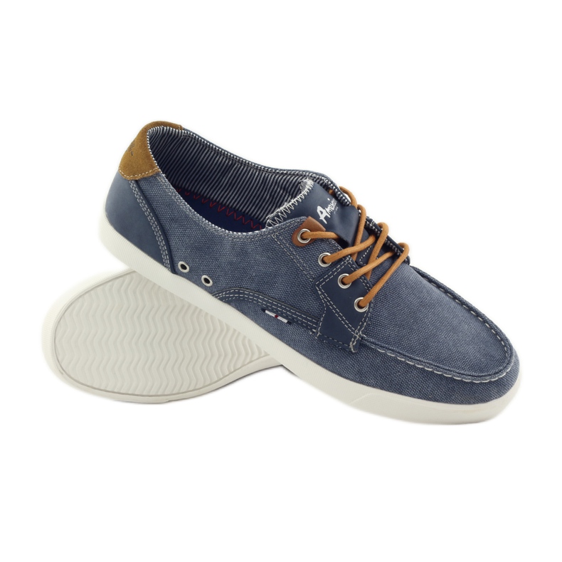 American Club American 205081 Loafer aus Stoff für Herren marineblau blau 3