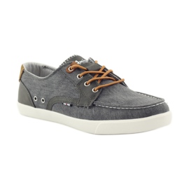 American Club American 205081 Textil-Mokassin-Schuhe für Herren grau 1