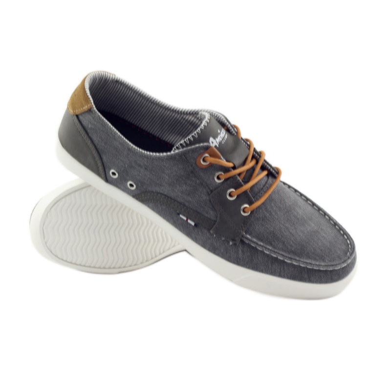 American Club American 205081 Textil-Mokassin-Schuhe für Herren grau 3