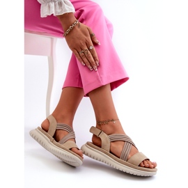 Evento Leichte Frauen bequeme beige Sandalen 4