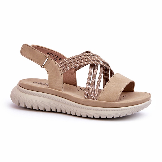 Evento Leichte Frauen bequeme beige Sandalen 1