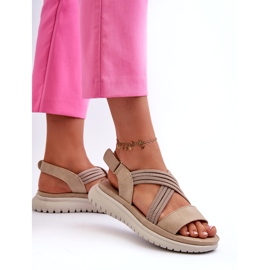 Evento Leichte Frauen bequeme beige Sandalen 3