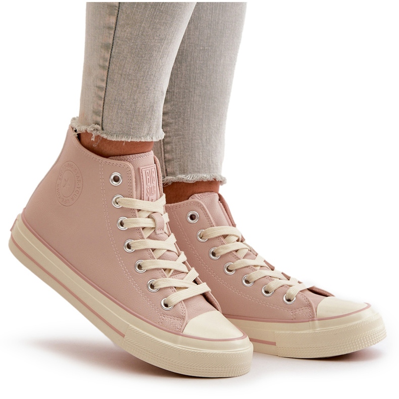 Isolierte Damen-Sneaker aus Öko-Leder Pink Big Star OO274933 rosa 6