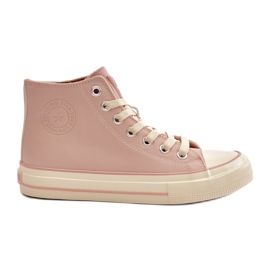 Isolierte Damen-Sneaker aus Öko-Leder Pink Big Star OO274933 rosa 3