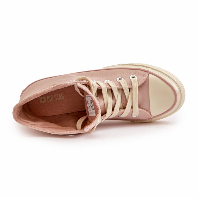 Isolierte Damen-Sneaker aus Öko-Leder Pink Big Star OO274933 rosa 2