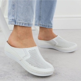 Damen-Leder-Hausschuhe aufgebaut Openwork White T.Sokolski L25-164 weiß 5