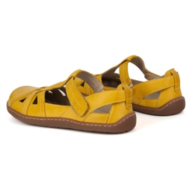 Barfußschuhe für Frauen ultralekkie Olivier 1285 Klettverschluss gelb 5