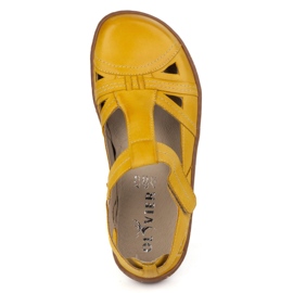 Barfußschuhe für Frauen ultralekkie Olivier 1285 Klettverschluss gelb 6