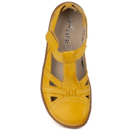 Barfußschuhe für Frauen ultralekkie Olivier 1285 Klettverschluss gelb 7
