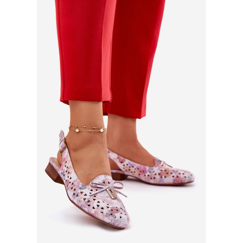 Jezzi Openwork Ballerinas mit einer offenen mehrfarbigen Ferse 2