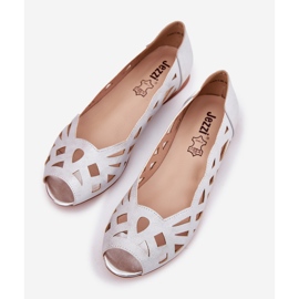 Jezzi Silber offene Ballerinas mit nackten Fingern 2