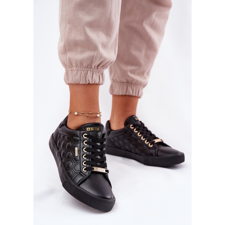 Frauen -Sneaker mit Eco Leder Big Star RR274323 Schwarz 2