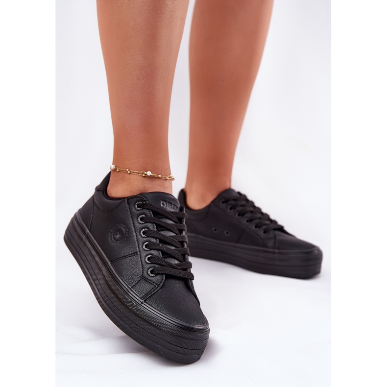 Eco Leder -Frauen -Sneaker auf der Plattform Big Star RR274299 Schwarz 2