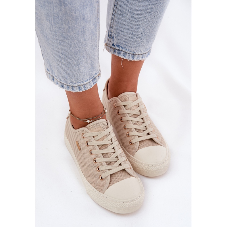 Frauenmaterial Sneaker Big Star RR274767 Beige 2