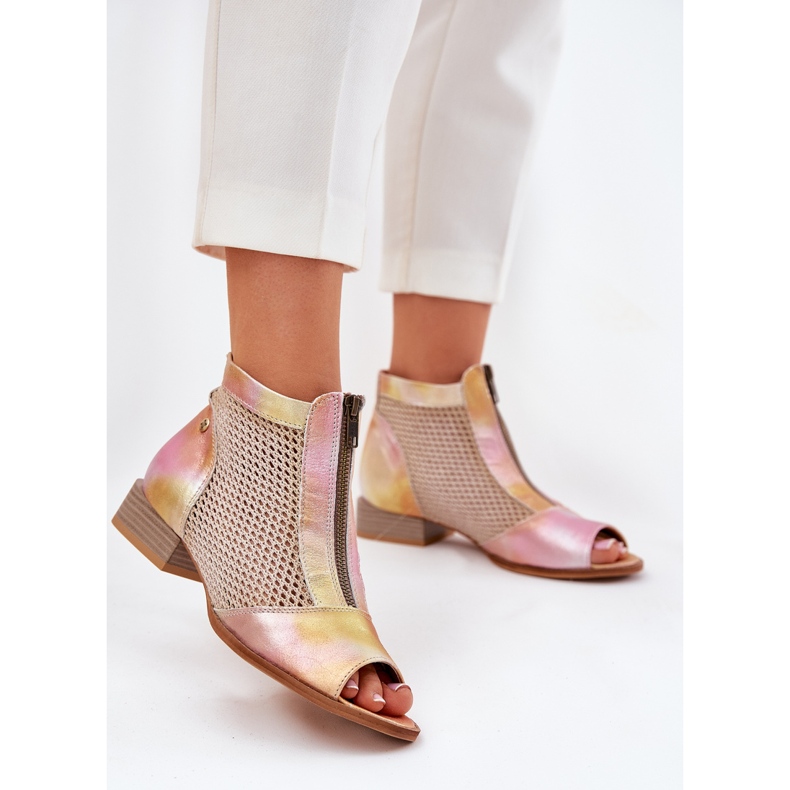 Frauen mit flachem Kopf mit bloßen Fingern Maciejka 06413-15 Pink-Orange rosa 2