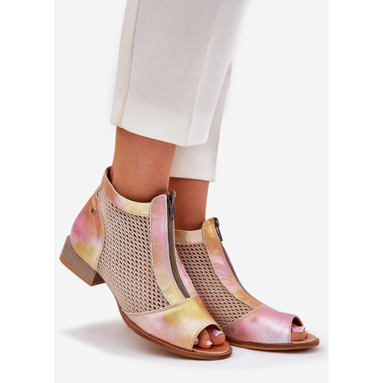 Frauen mit flachem Kopf mit bloßen Fingern Maciejka 06413-15 Pink-Orange rosa 1