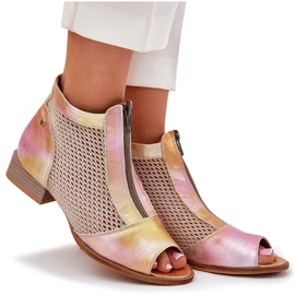 Frauen mit flachem Kopf mit bloßen Fingern Maciejka 06413-15 Pink-Orange rosa 9