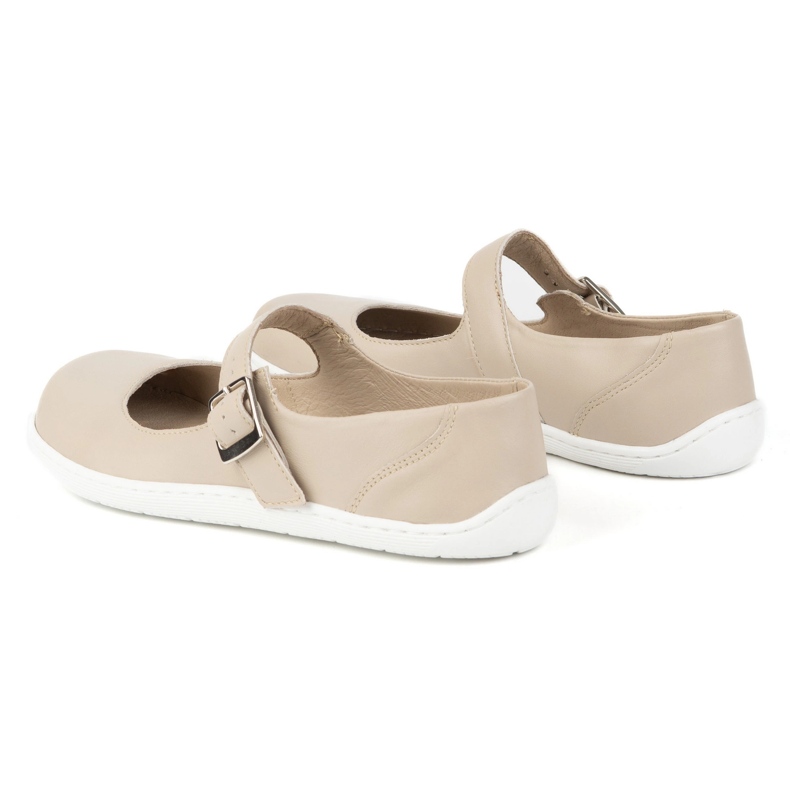 Barfuß Frauen Ballerinas Olivier 1286 - Lederschuhe mit einer Schnalle für alltägliche und elegante Stylisationen Beige 2