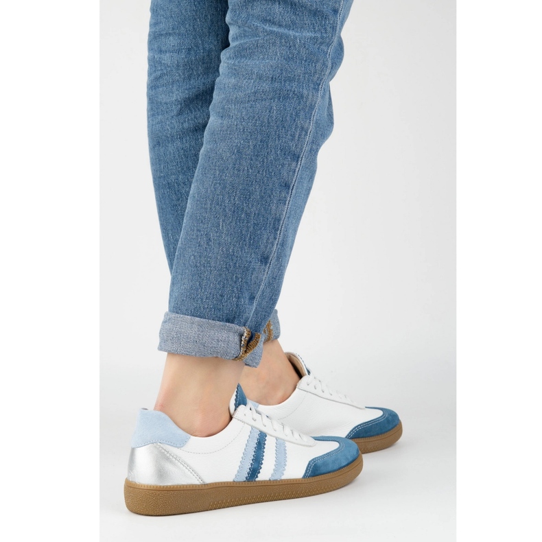 Frauen -Leder -Sneaker Olivier N1234S2 weiß 1