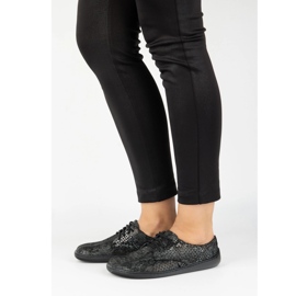 Olivier Barfuß Frauen minimalistische Turnschuhe 1288pol Schwarze Schlange 1