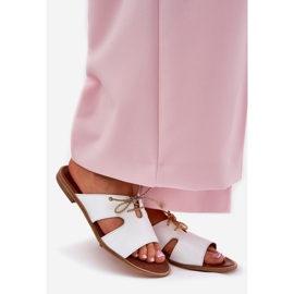 Frauen Lederflip Flops Zazoo 3022 Weiß 1