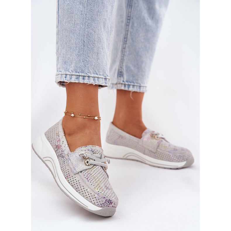 Wildlederschuhe aus natürliches Leder auf der Artikers 56C2104 Grey Plattform grau 2