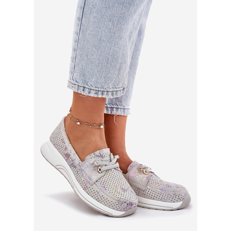 Wildlederschuhe aus natürliches Leder auf der Artikers 56C2104 Grey Plattform grau 1