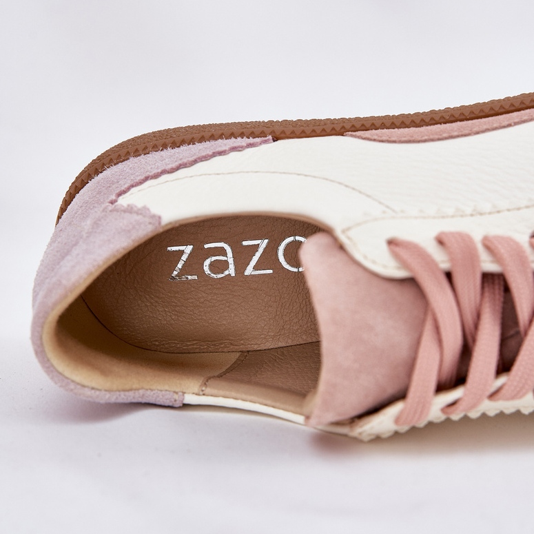 Frauen Leder -Sneaker Zazoo N1220 Weiß 2
