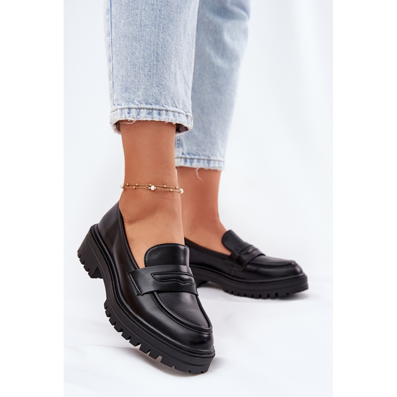 Evento Klassische Frauen -Slipper mit Öko -Lederschwarz 2