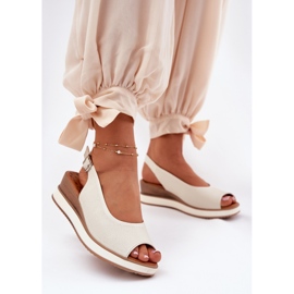 Ledersandalen auf dem Artiker 56C2316 Light Basic beige 2