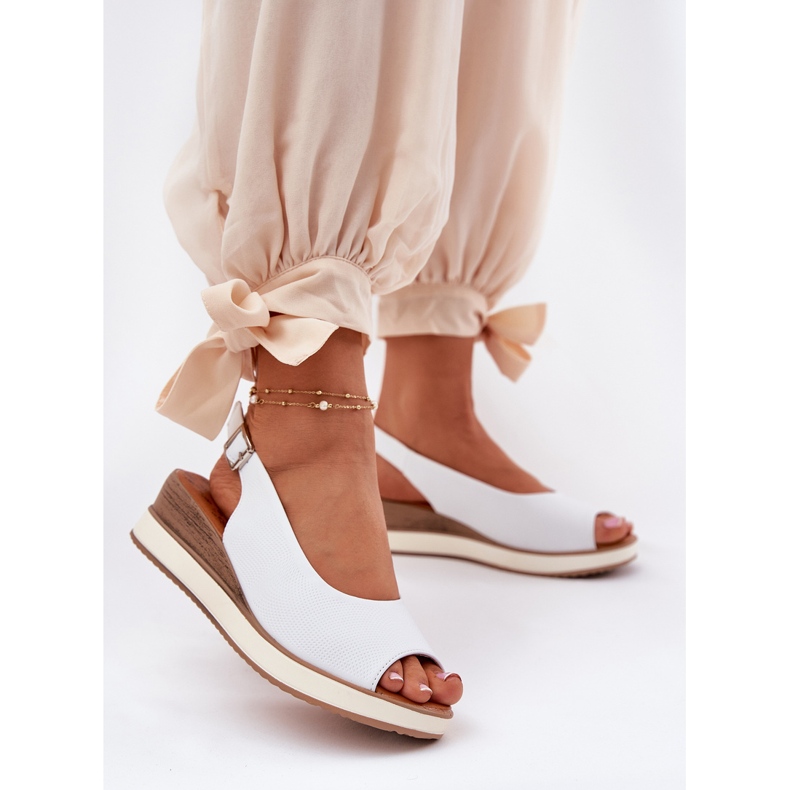 Ledersandalen auf dem Artiker 56C2317 Weißer Keil 2