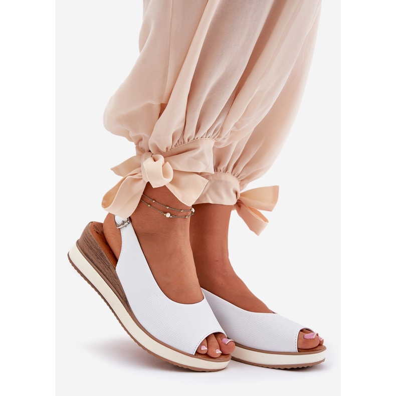 Ledersandalen auf dem Artiker 56C2317 Weißer Keil 1