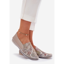 Gemusterte Leder-Ballerinas Maciejka T3512-73 Beige 1