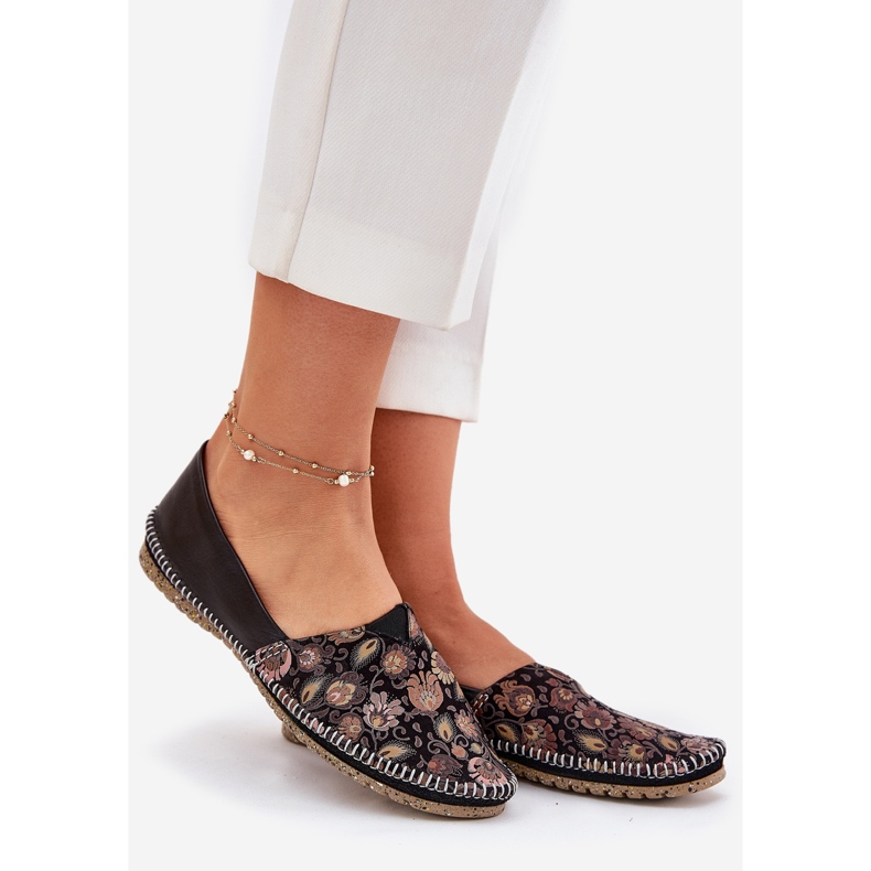 Leder gemustert Ballerinas Maciejka T1929-71 Schwarz 1