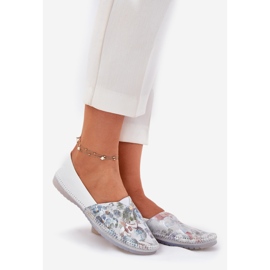 Leder-Ballerinas mit einem Muster Maciejka T1930-38 Weiß 1