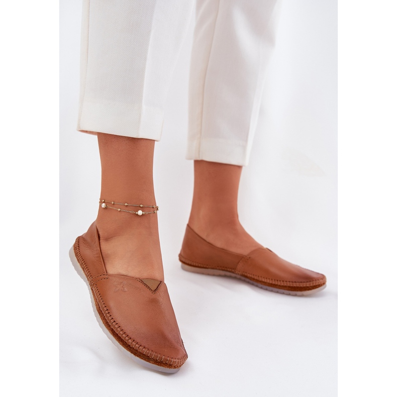 Leder-Ballerinas glatte Maciejka T1930-29 Brown braun 2