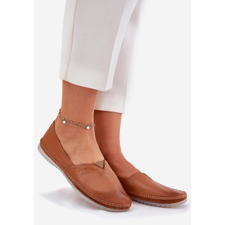 Leder-Ballerinas glatte Maciejka T1930-29 Brown braun 1