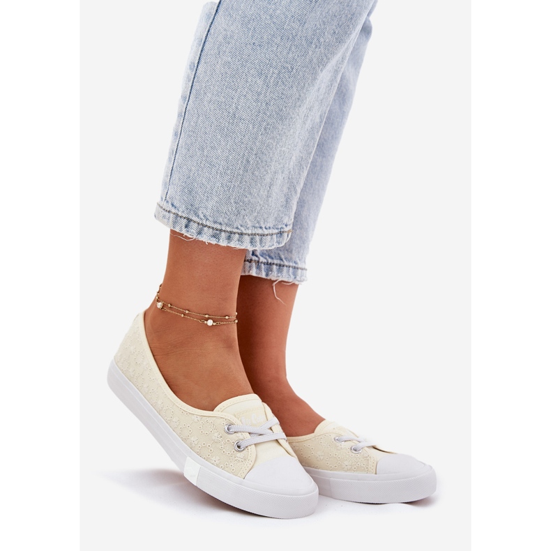 Sneakers Damen-Sneaker mit Stickerei Lee Cooper LCW-25-31-3445L Beige 1