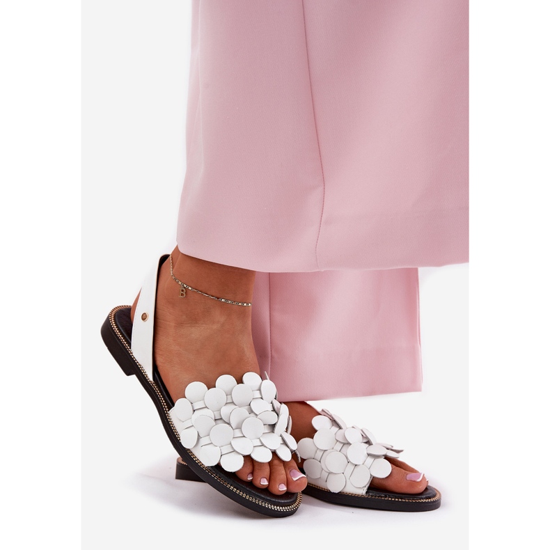 Ledersandalen mit flachen Absätzen Zazoo 40425 Weiß 1