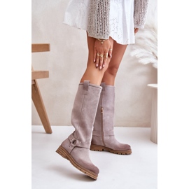 Overknee-Stiefel für Damen aus Wildleder Lewski 3615 Cappucino 1