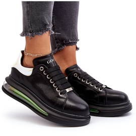 Turnschuhe Sport Frauen Leder Goe Nn2N4030 Schwarz 6