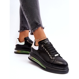 Turnschuhe Sport Frauen Leder Goe Nn2N4030 Schwarz 4