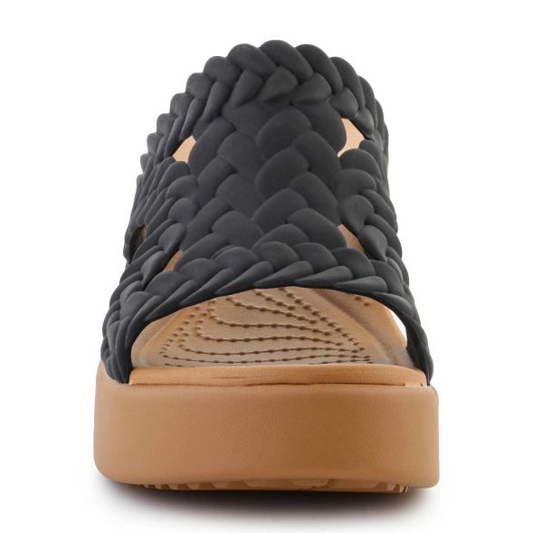 Crocs Brooklyn gewebte Rutschenabsatz 209979-001 Flip-Flops schwarz 2